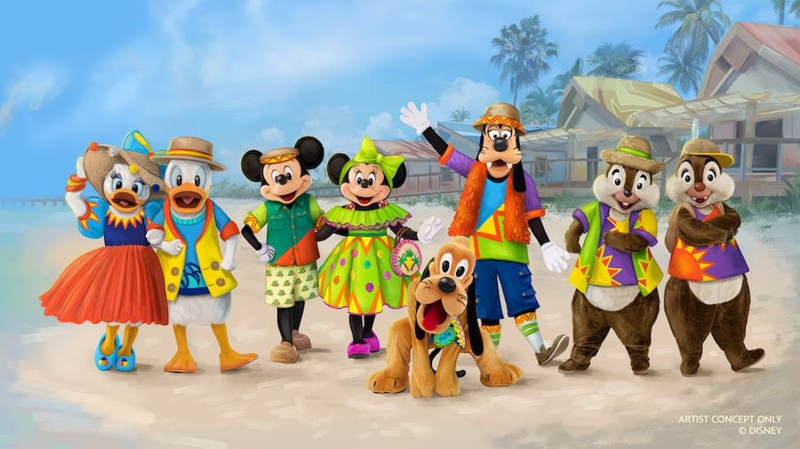 Disney's Lookout Cay Character Costumes and Wildlife You Will Encounter