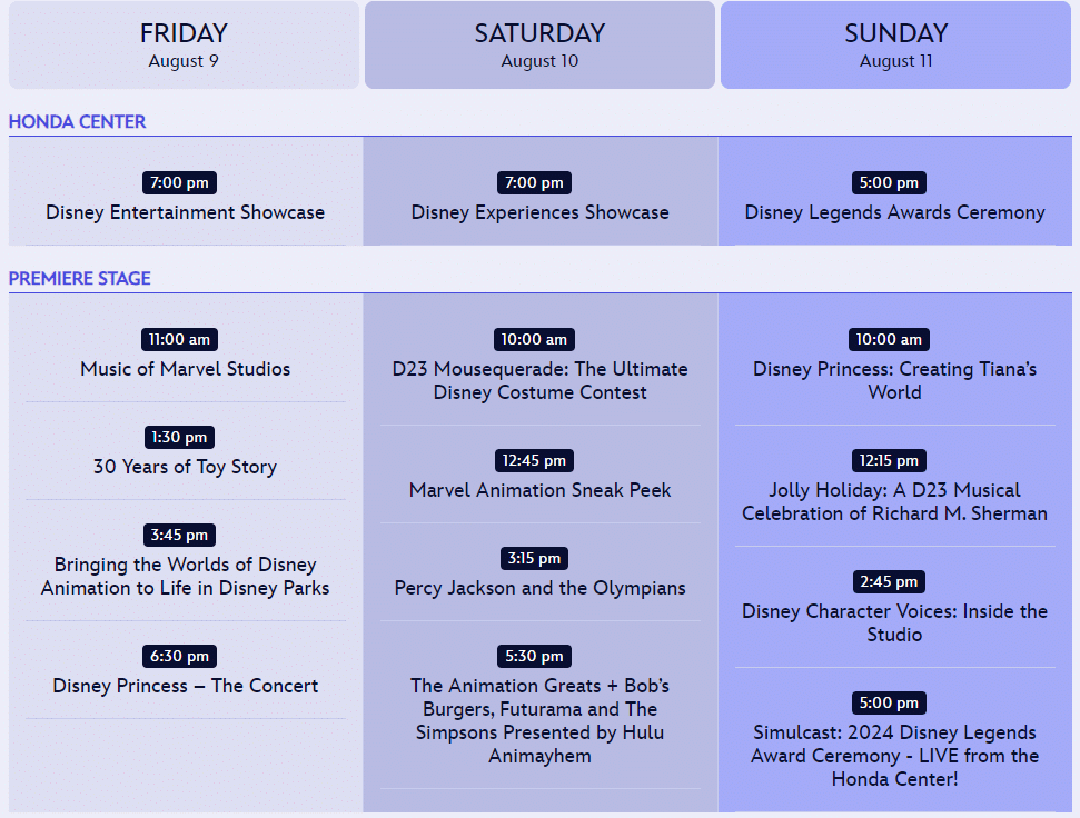 Talent and Schedules Released for D23: The Ultimate Fan Event Aug 9 - 11, 2024