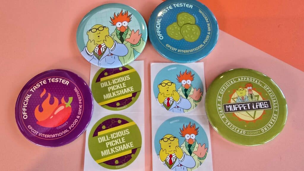 New Muppet Labs Buttons and Stickers Available at Odyssey Pavilion During Food & Wine Festival 2024