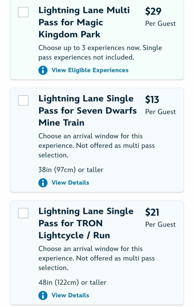 Walt Disney World Annual Fall Price Hikes: Lightning Lane Single Pass For Tron, GOTG, and 7DMT