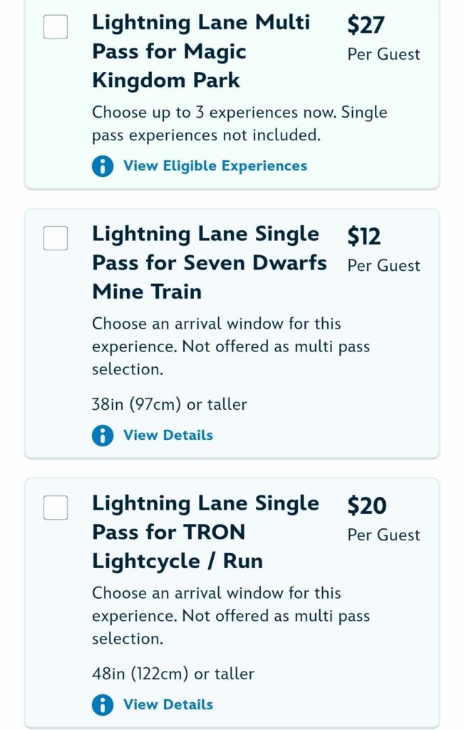 Walt Disney World Annual Fall Price Hikes: Lightning Lane Single Pass For Tron, GOTG, and 7DMT