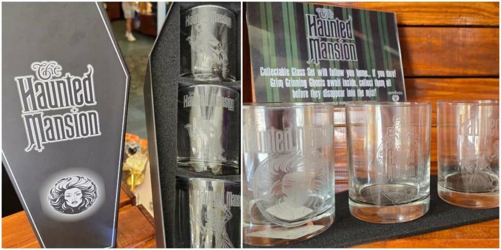 Two New Haunted Mansion Glass Sets by Arribas Bros. Available at Crystal Arts in Disney Springs