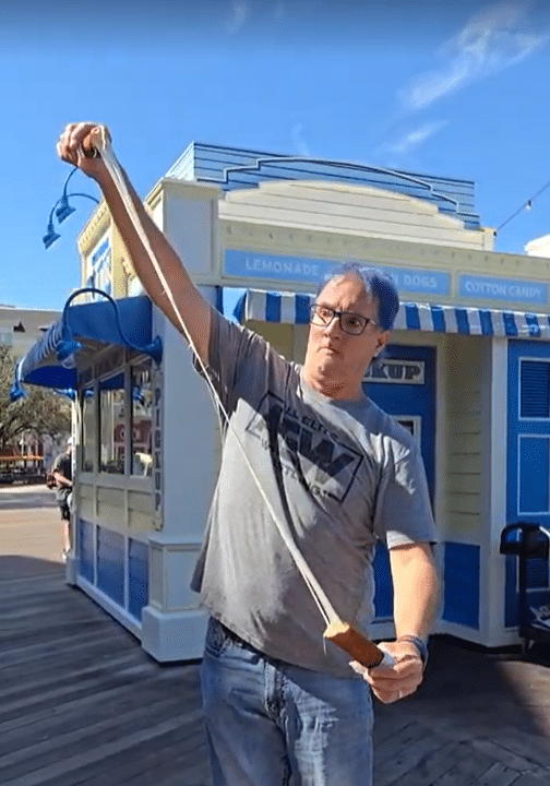 Food You Can Play With - Giant Mozzarella Stick at Blue Ribbon Corn Dog Disney World