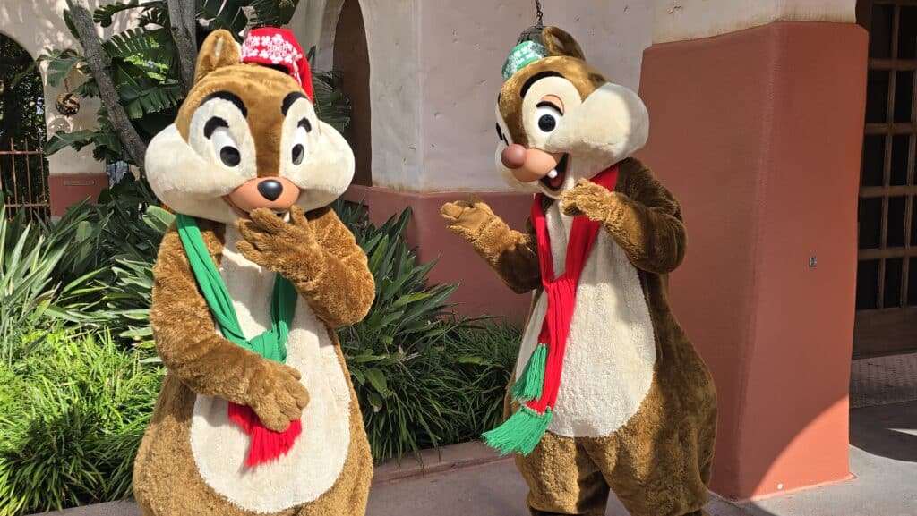 Chip & Dale Return to Hollywood Studios in Holiday Outfits