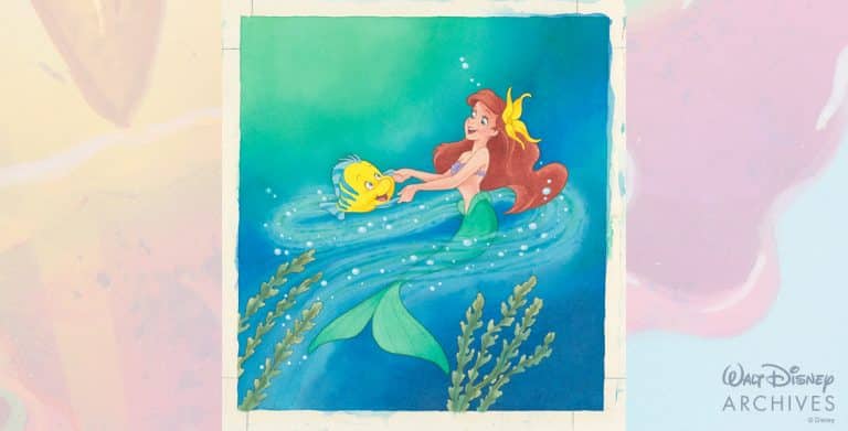 Celebrate the 35th Anniversary of "The Little Mermaid" Go Behind the Scenes with Disney Archives Product Artwork